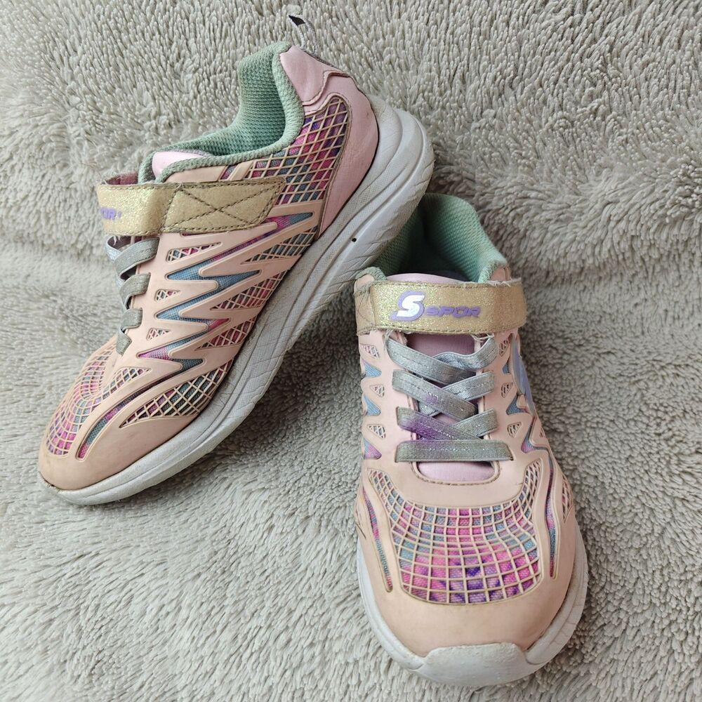 Skechers Eva Sneakers Little Girl's Size 2 Pink Low Top Athletic Sports Running